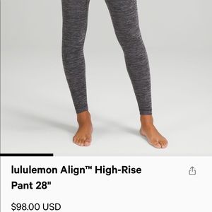 Lululemon Align High Rise Pants 28”